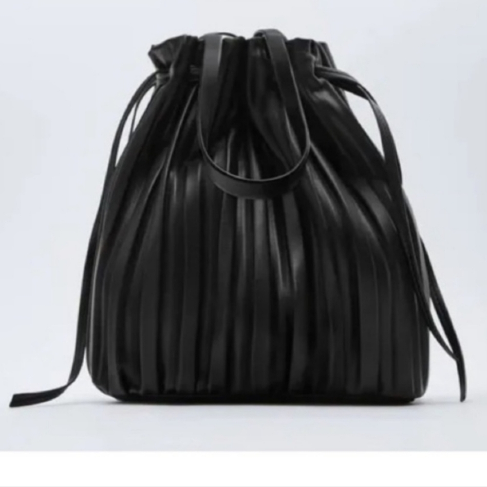 Zara Pleated Bucket Bag